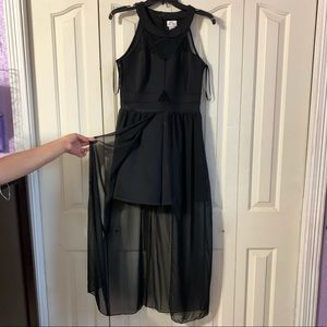 Short romper with chiffon tail